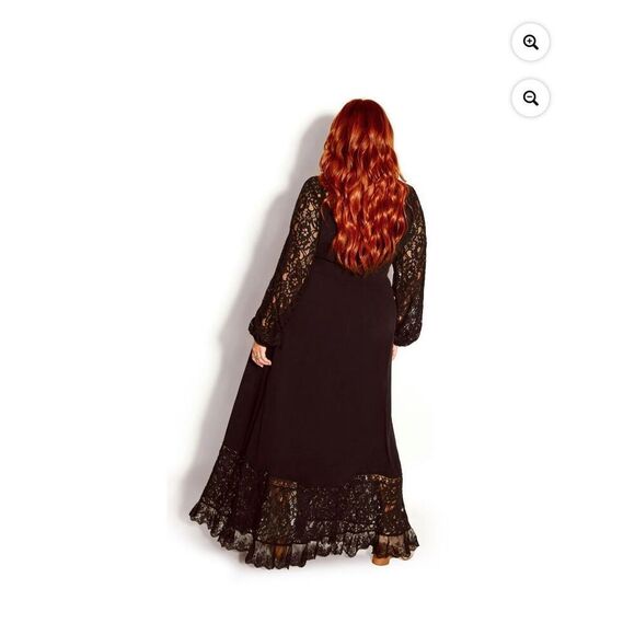 Avenue city chic fallen angel black boho vampy maxi dress 18/M 2xl xxl - Picture 2 of 12